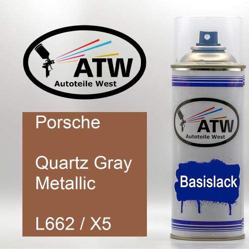 Porsche, Quartz Gray Metallic, L662 / X5: 400ml Sprühdose, von ATW Autoteile West.